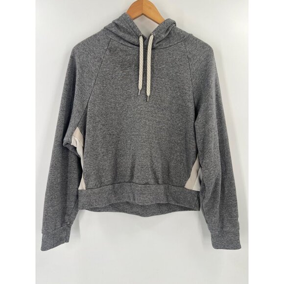 Vuori Women Size Small Gray Colorblock Hoodie With Beige Side Panels - Picture 1 of 11
